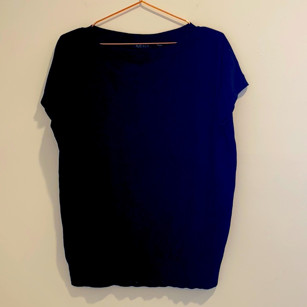 Ralph Lauren Black Boatneck Sweater L